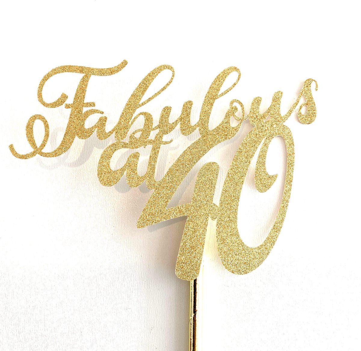 Taarttopper | Cake topper | Verjaardag | Fabulous 40|14 cm | Gloud glitter | karton papier